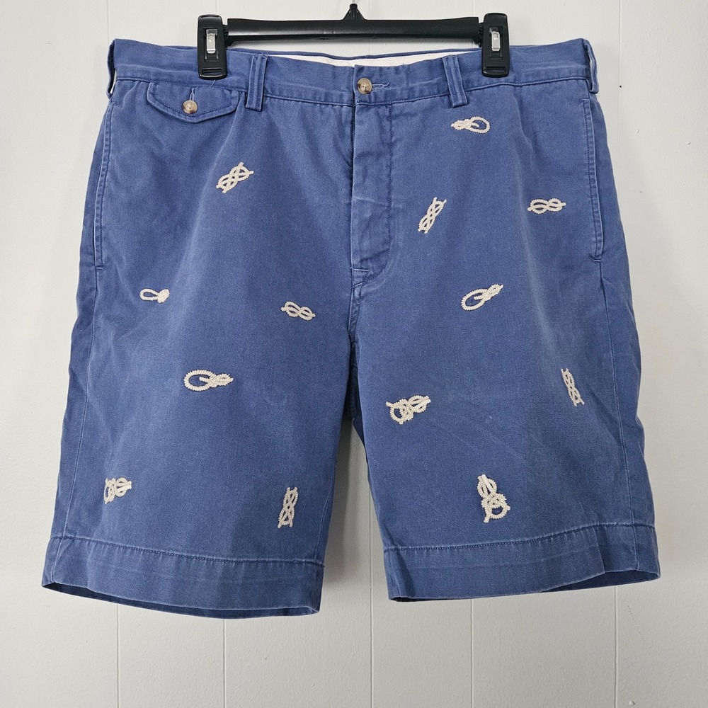 Polo Ralph Lauren Bedford Mens Chino Shorts 36 Nautical Embroidered Classic Fit